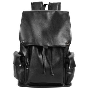 男士双肩包高级感上班通勤电脑背包皮质男款女大学生男生皮包书包