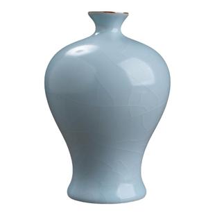 东方泥土汝窑陶瓷花瓶摆件插花小花器中式瓷器客厅餐桌桌面装饰品