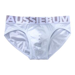 潮男士低腰三角裤aussiebum纯棉吸汗性感U凸造型彩虹白色黑色新款