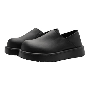 大头复古风黑色全包勃肯鞋男女穆勒鞋厚底一脚蹬懒人鞋增高休闲鞋