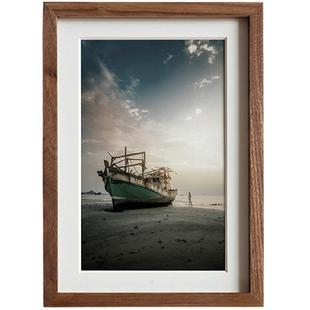 黑胡桃摆台直角榫卯现代简约桌面全实木手工相框洗照片打印装裱