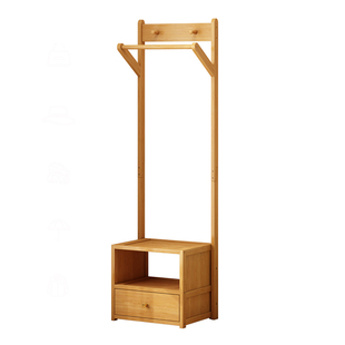 床头柜衣帽架一体卧室落地抽屉衣架家用挂衣架床边衣服收纳置物架