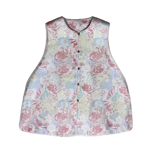 沁月新中式国风100%桑蚕丝宋锦A字版中长款高端气质显白扇贝马甲