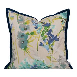 MOOYA法翠幽兰 法式轻奢蓝色抱枕高级绿色靠枕套沙发客厅靠垫新款