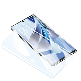 适用opporeno10钢化膜曲面抗蓝光指纹reno10pro手机膜全屏覆盖高清防爆十保护oporeno10pro+水凝膜全包边新款