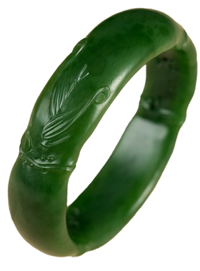 领玉人和田玉碧玉竹节手镯