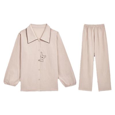 华歌尔纯棉透气长袖长裤家居服