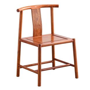 红木靠背椅新中式休闲椅刺猬紫檀餐椅花梨木客椅实木茶椅原木椅子