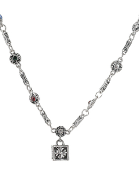 SHOWDIGU个性彩钻方块锁骨链