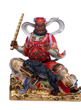 纯铜锦绘赵公明佛像店铺招财摆件