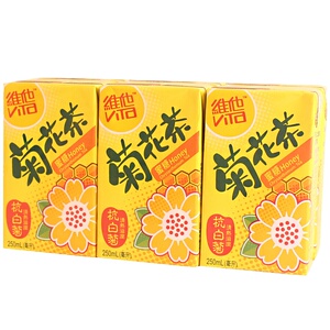 香港进口饮品 维他Vita 低糖蜜糖菊花茶饮料原味250ml*6盒港版
