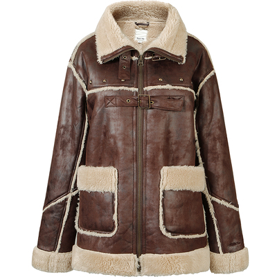 GUUKAHERO皮毛一体立领机车外套