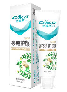 纳爱斯120g多效护龈牙膏天然甘草