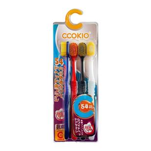 日本CCOKIO酷优客牙刷宽头超细软毛抗菌4支家庭组合装男女成人款
