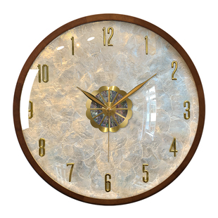 轻奢网红挂钟实木挂表客厅家用大气2025新款静音高级感挂墙时钟表