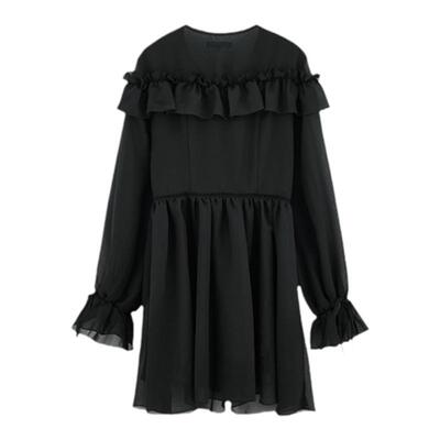 MOUSSY法式浪漫优雅雪纺连衣裙