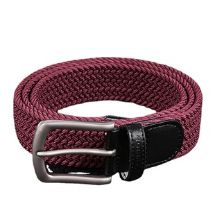 安哥红搭配牛仔裤皮带男高端无孔帆布腰带编织松紧弹性学生女裤带