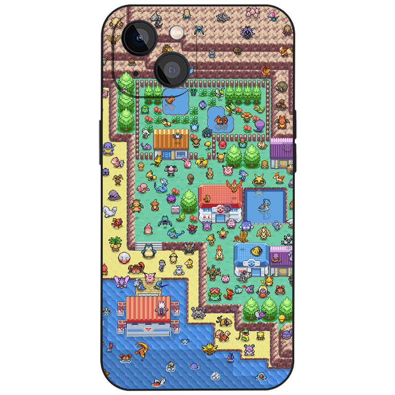 像素复古怀旧游戏地图满印趣味童年怀旧创意手机壳适用iPhone17苹果16宠物卡通动漫迷磨砂硅胶磁吸防摔保护套