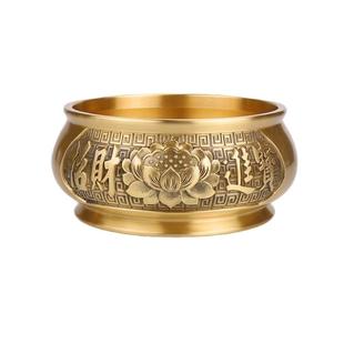 香炉家用供奉上香插香炉纯铜铜炉室内供佛敬神观音全铜莲花香炉碗