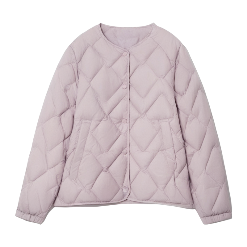 雪中飞2025秋冬新款女士菱格圆领羽绒服内恤时尚简约百搭青春休闲