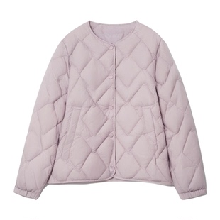 雪中飞2025秋冬新款女士菱格圆领羽绒服内恤时尚简约百搭青春休闲