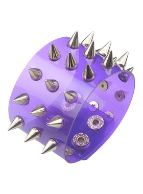 银色圆锥尖刺铆钉潮瑞丽透明软塑料橘黄橙色手链男女手环手镯饰品