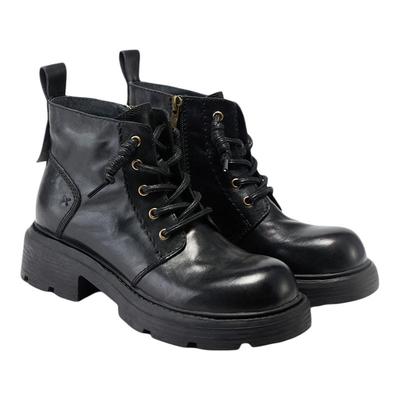 fed厚底马丁靴女冬季新款女靴真皮短靴黑色时装靴女款S1104-ZC703