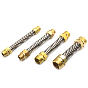 铜头不锈钢空调波纹管 暖通空调管 风机盘管 中央金属进水软连接