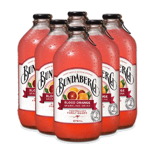Bundaberg宾得宝澳洲进口血橙味风味汽水375ml*6果汁气泡水饮料