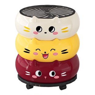 卡通猫咪带轮垃圾桶家用内外双桶卧室可爱垃圾筒高颜值创意收纳筒