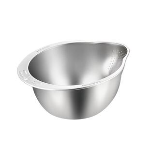 316L不锈钢沥水篮淘米神器洗菜盆厨房漏盆洗米盆水果食品级加厚