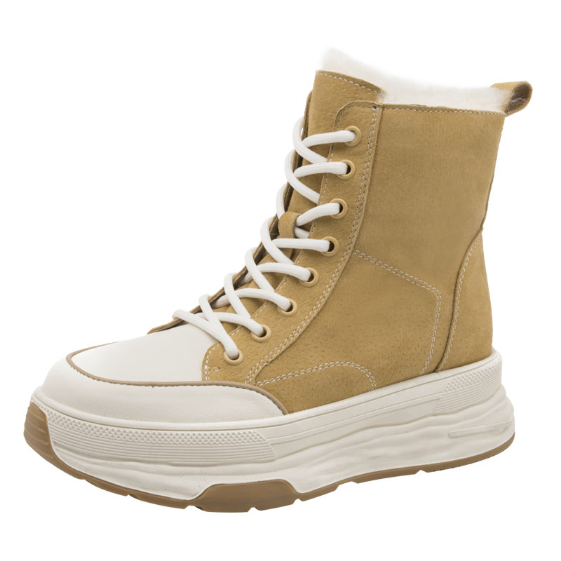 雪地靴女2024冬季新款皮毛一体加绒保暖真皮高帮鞋休闲东北大棉鞋