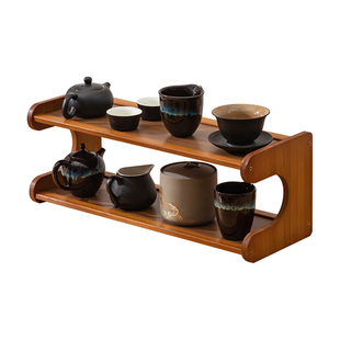 桌面杯架茶桌置物架实木新中式博古架桌上多层茶具紫砂壶摆放架子