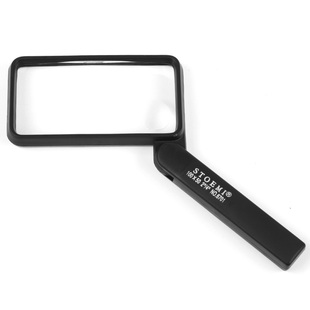 思多美4倍放大镜方形孩子老人阅读鉴定工具手柄可折叠双倍率6701