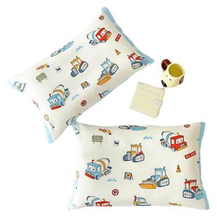 60支贡缎长绒棉纯棉卡通汽车恐龙枕套儿童宝宝30x50/40x60cm单只