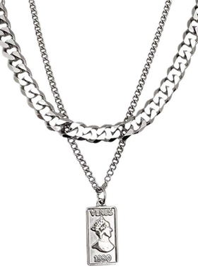 素圈毛衣吊坠配饰转运牌素圈项链