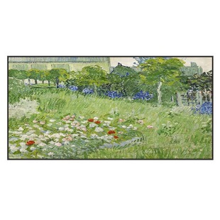 莫奈油画客厅装饰画沙发背景墙挂画横幅卧室风景壁画简约现代单幅