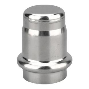 304薄壁不锈钢欧标德标双卡压管帽接头饮用水给水钢管配件316L