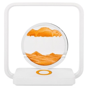 流沙画台灯家居客厅卧室装饰氛围夜灯桌面摆件手机无线充电床头灯