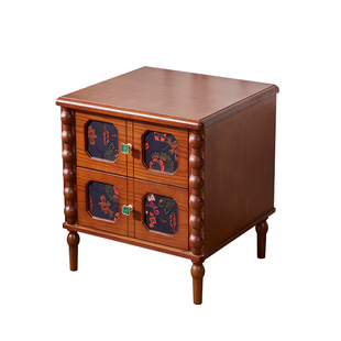 大司马法式小户型实木置物床头柜复中古卧室床头斗柜白蜡木床头柜