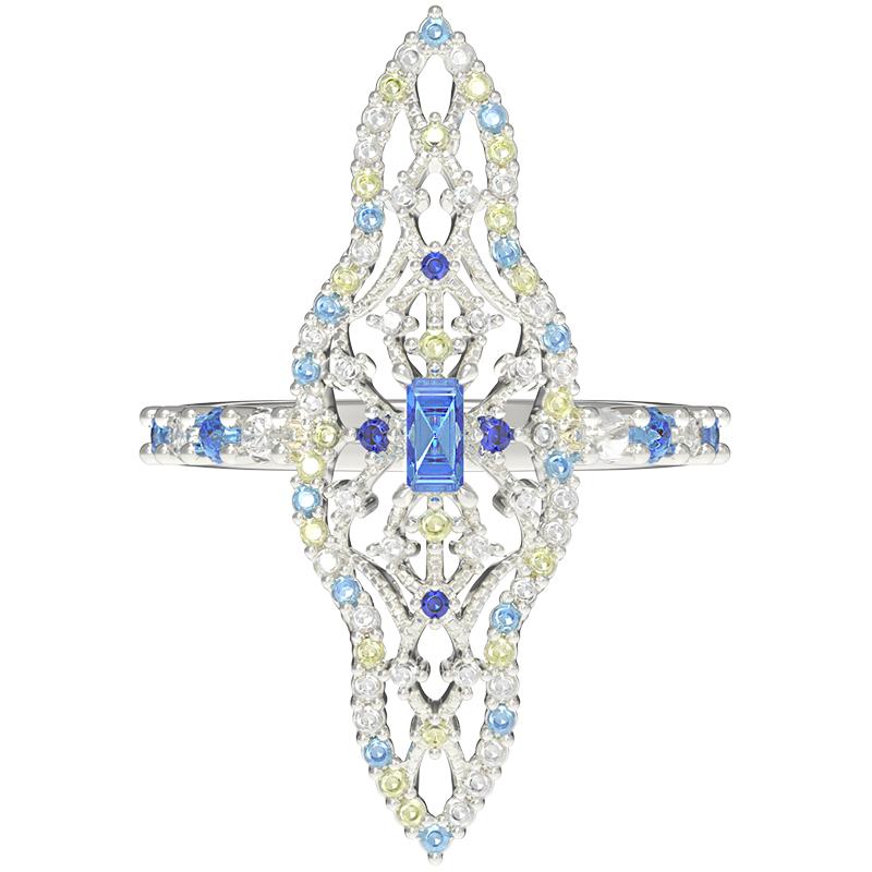 COCSIS蕾丝餐盘长戒指个性时尚
