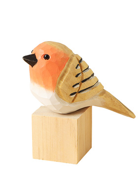 创意手工木雕小鸟摆件