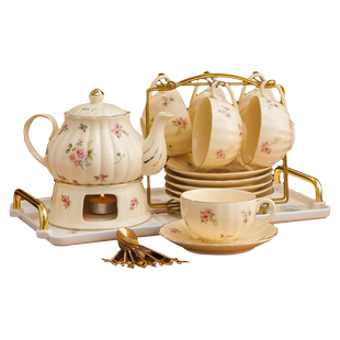 花茶壶套装蜡烛加热法式复古家用英式下午茶具水果茶壶茶杯送礼