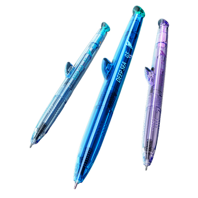 【新品】点石深海舱巨齿鲨双珠速干按动式中性笔高颜值黑科技创意0.5mm学生用考试刷题水性黑笔签字笔0146
