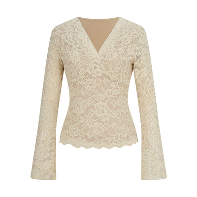 加绒加厚蕾丝打底衫内搭修身上衣