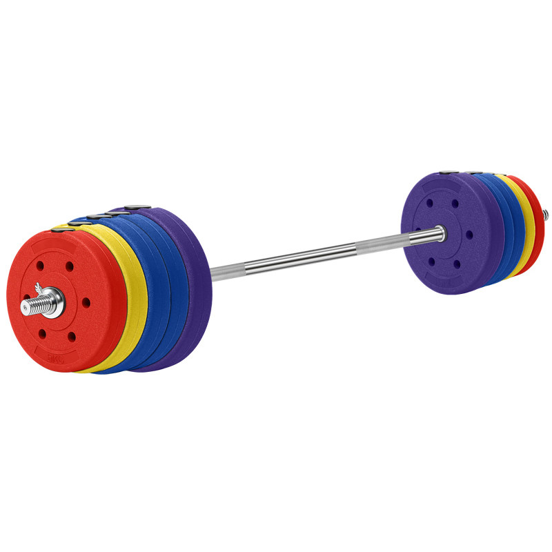 杠铃男士健身家用卧推组合套装深蹲举重哑铃二合一女直杆曲杆宿舍