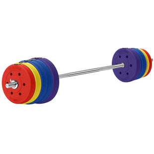 杠铃男士健身家用卧推组合套装深蹲举重哑铃二合一女直杆曲杆宿舍