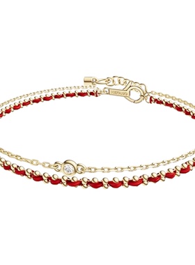 【自营】HEFANG Jewelry/何方珠宝萌趣新年编织红绳双层手链 礼物
