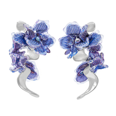 2026新品】ATRIAL SENSING高级蓝紫绒蒿花朵耳环夸张独特轻奢耳饰