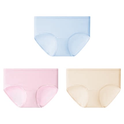 【胡可直播】古今女士母婴级7A抗菌内裤纯棉裆无痕中腰高弹三角裤